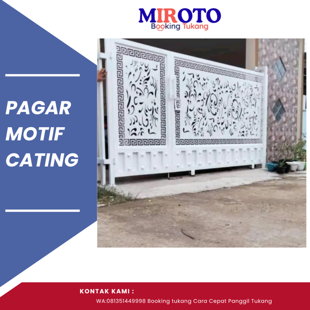 pagar motif cating laser kombinasi plat bending