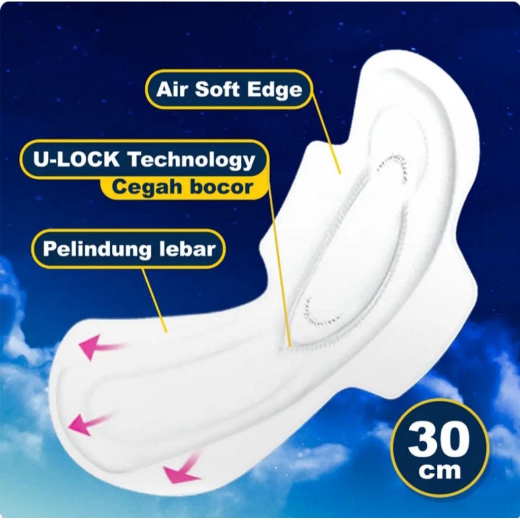 Hers Protex Pembalut Wanita Wing Malam 30 cm