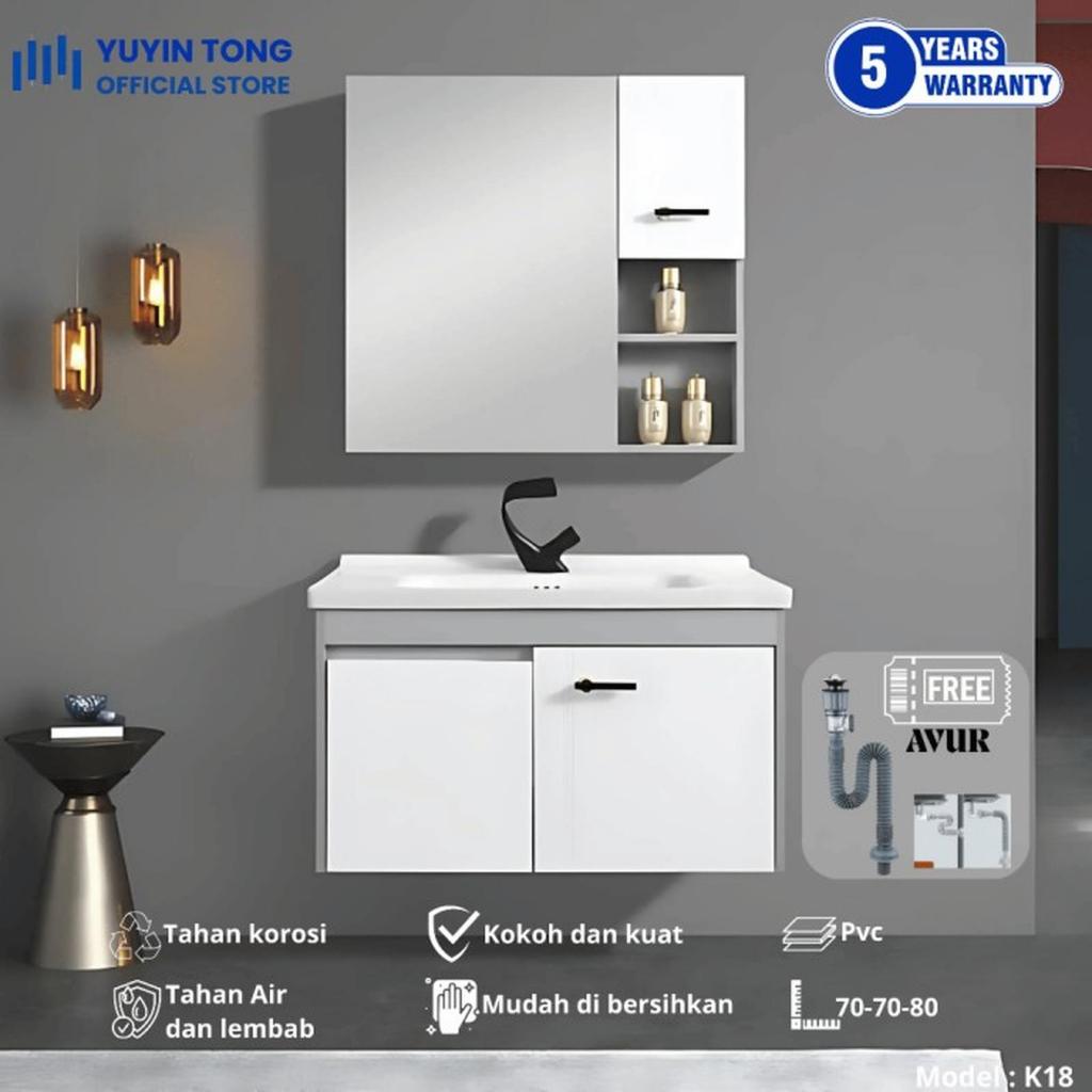 Kabinet kamar mandi 70CM PVC wastafel kabinet cabinet kamar mandi(bathroom cabinet) murah