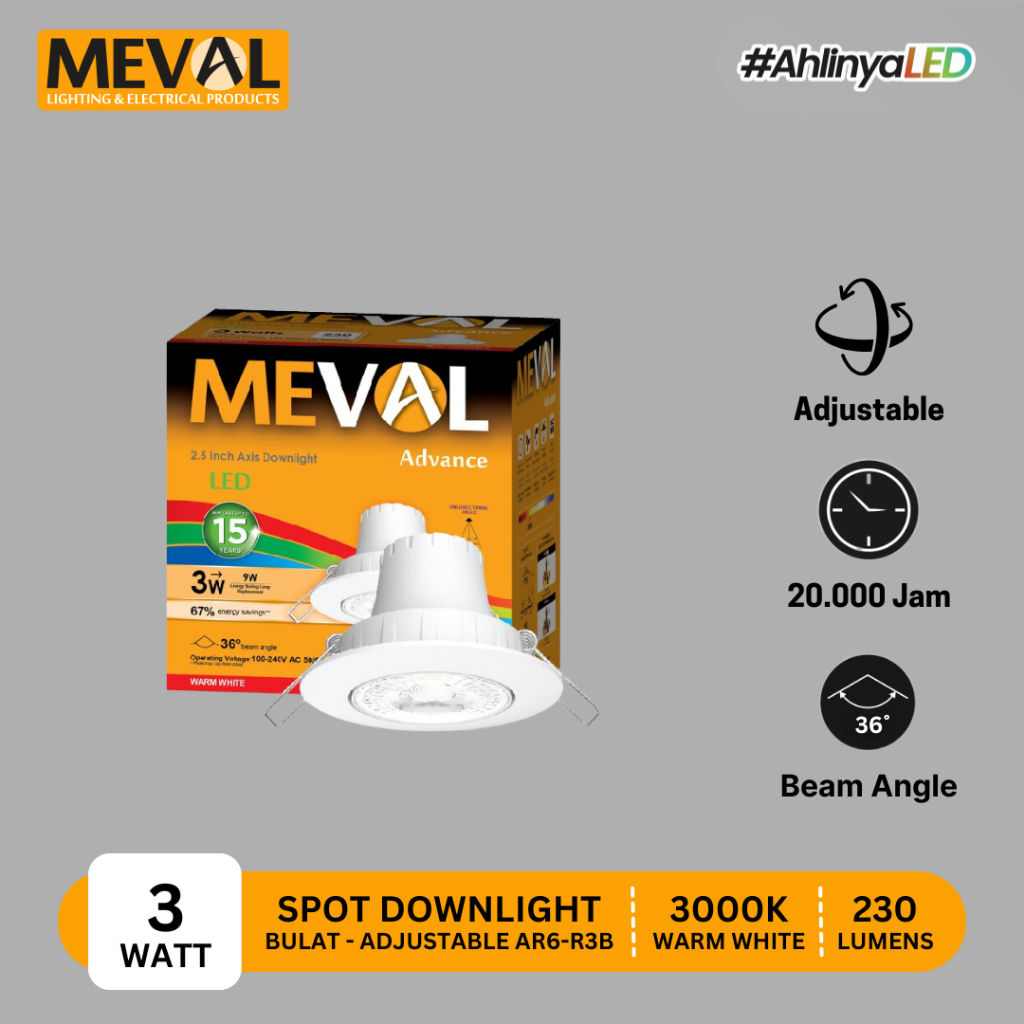 MEVAL Lampu LED Spot Downlight Axis Adjustable