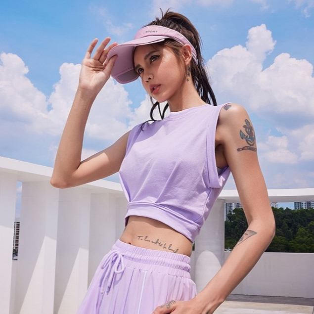 Planet Fantasi [Premium] Casual Sports Crew Neck Sleeveless Crop Tank Top 3017 (S/M/L)