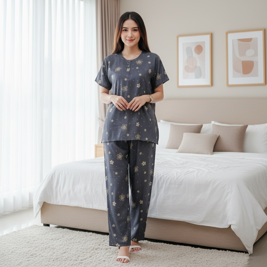 BIG PROMO Bakul Daster - Setelan CP ANDIN One set Tyedye Piyama Rayon Premium Terbaru Batik Baju