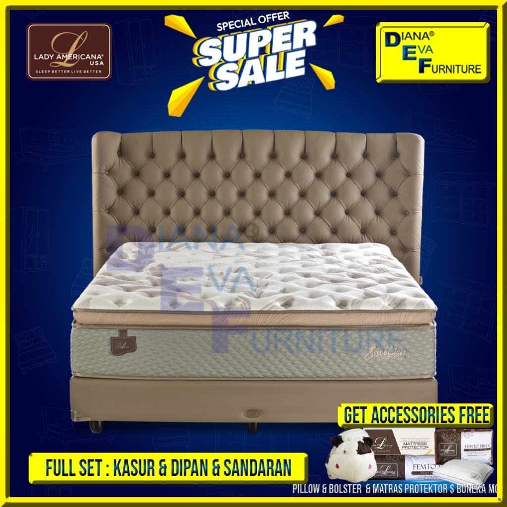 Lady Americana Excelsior Full Set Kasur Springbed