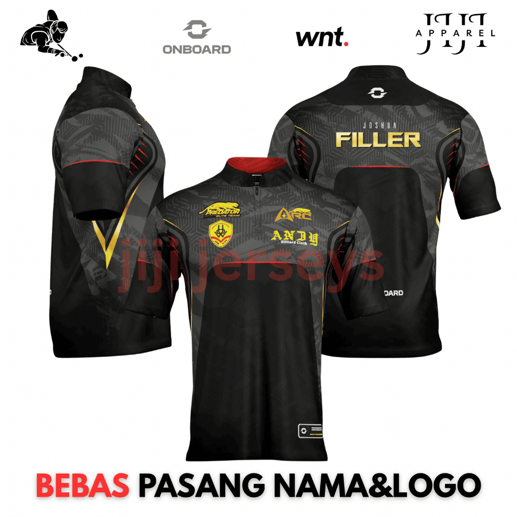 JERSEY BILLIARD JOSHUA FILLER FULL PRINT JERSEY BILLIARD CUSTOM FREE PASANG NAMA LOGO ATAU SPONSOR C