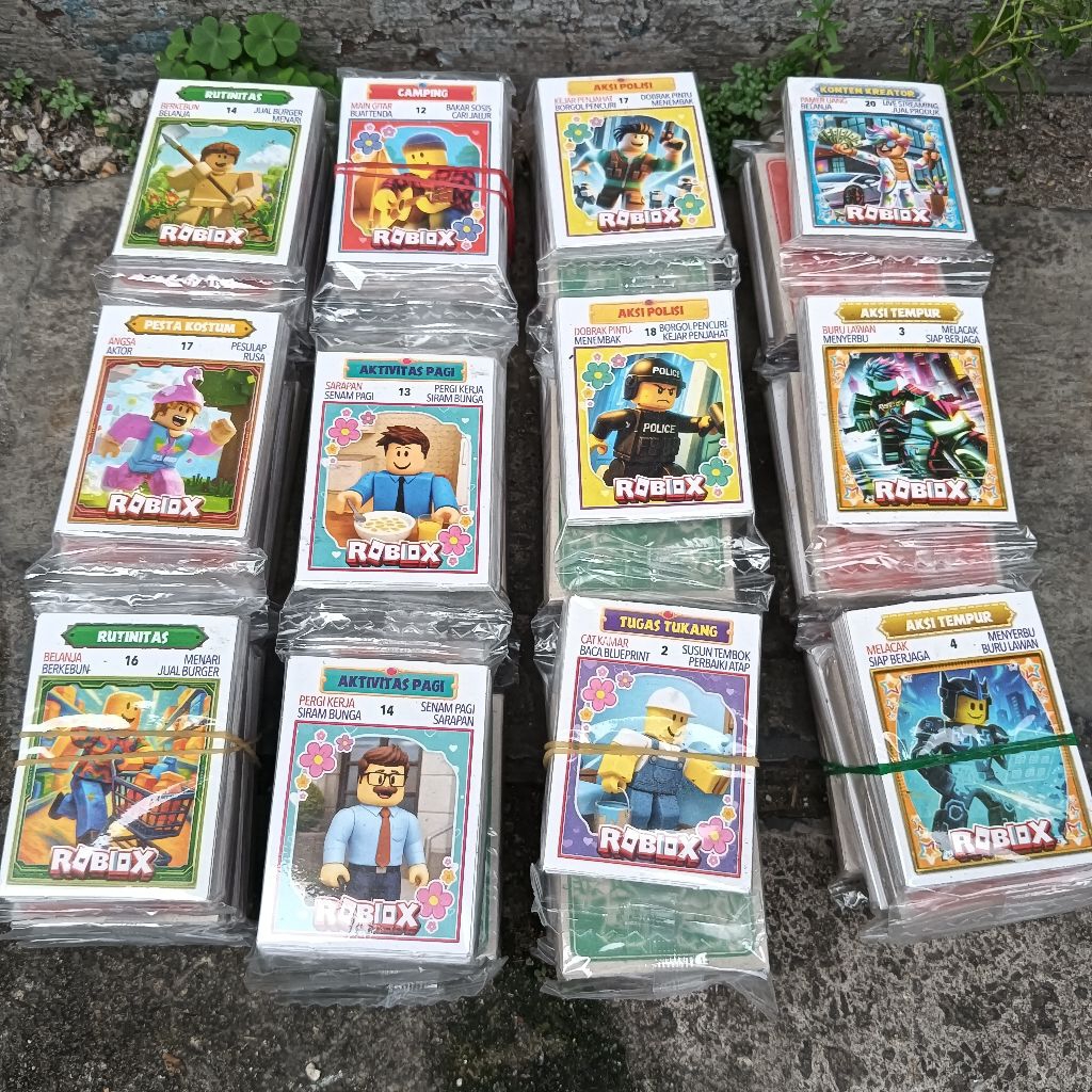 12 sachet Mainan Kartu Kwartet New Roblox Wartet DG Grosir