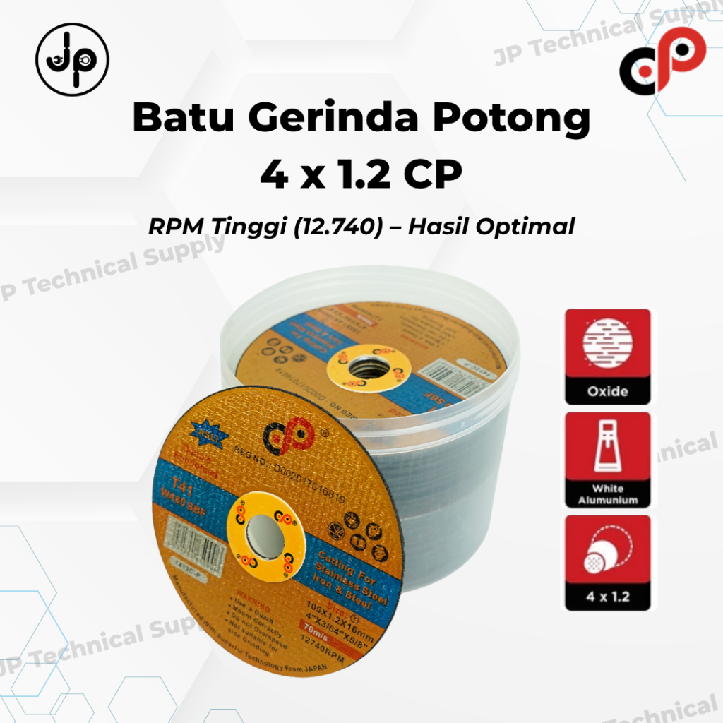 Batu Amplas Gerinda Bulat Potong 4 Inch x 1.2 CP | Cutting Wheel Besi Poles Gurinda Duduk