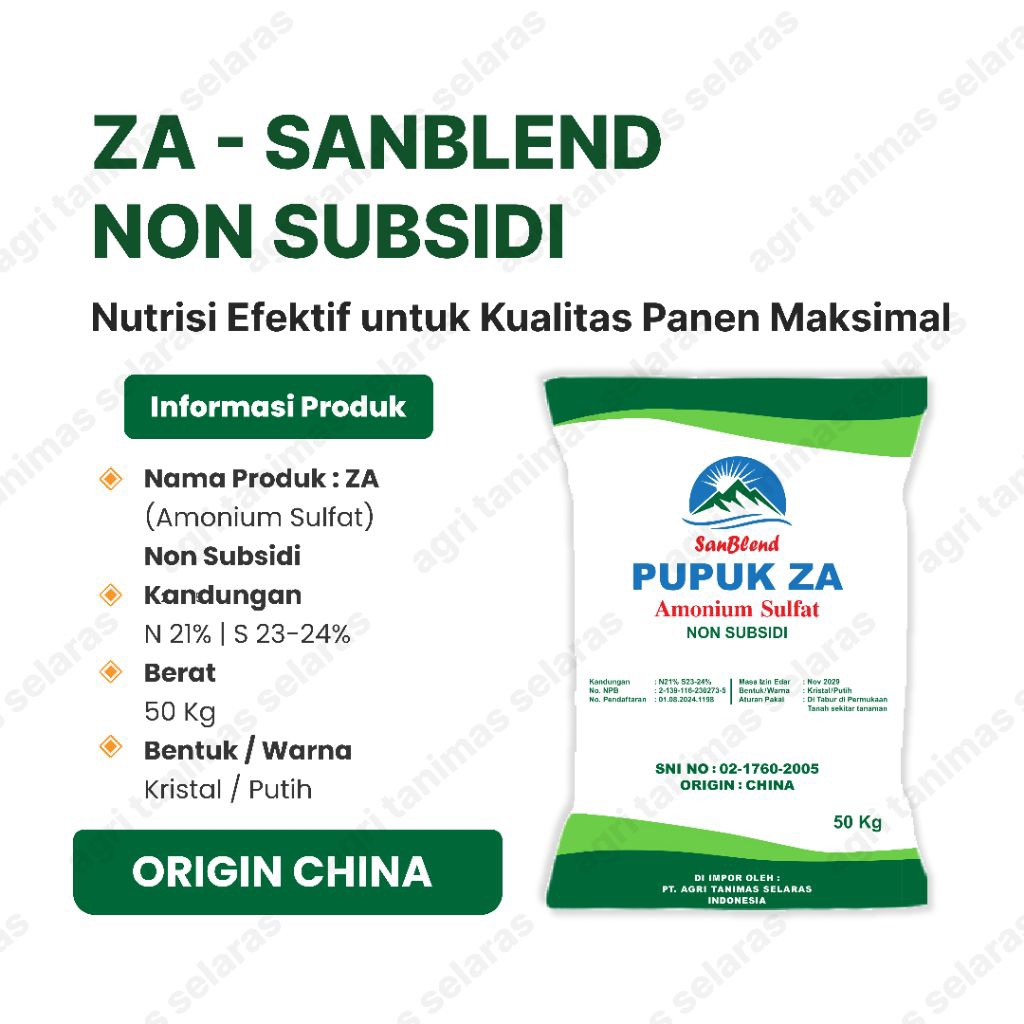 Pupuk ZA Amonium Sulfat Sanbelnd - Non Subsidi