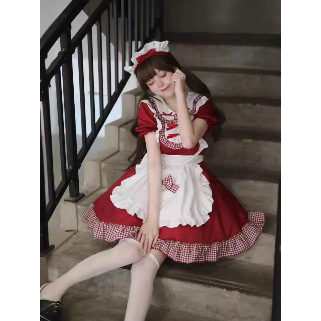 (2025 New Style) Christmas Sweet Dress Lolita Little Lolita Maid Dress COS Performance Dress Maid Dr