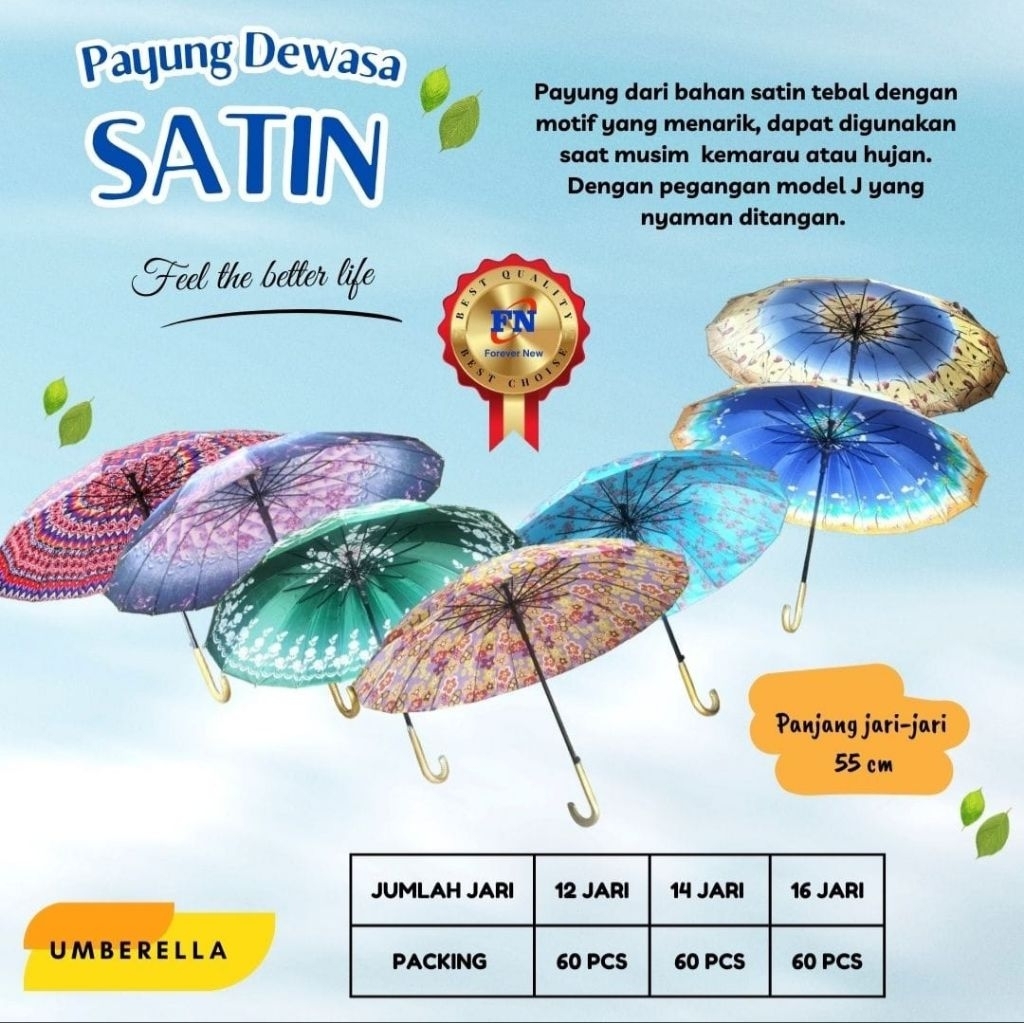PAYUNG SATIN DEWASA 16 JARI - FN