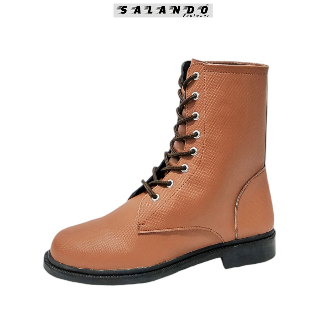 Sepatu Boots Paskibra Sepatu Paskibra Pria & Wanita Sepatu Mayoret Tinggi Paskib ST Tan Black Sole