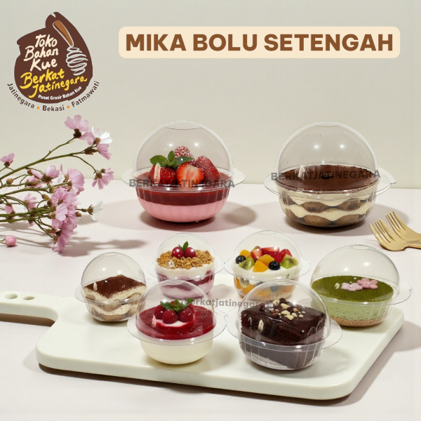 MIKA BOLU SETENGAH BULAT ISI 10 PCS / MIKA CUPCAKE/MIKA PUDING