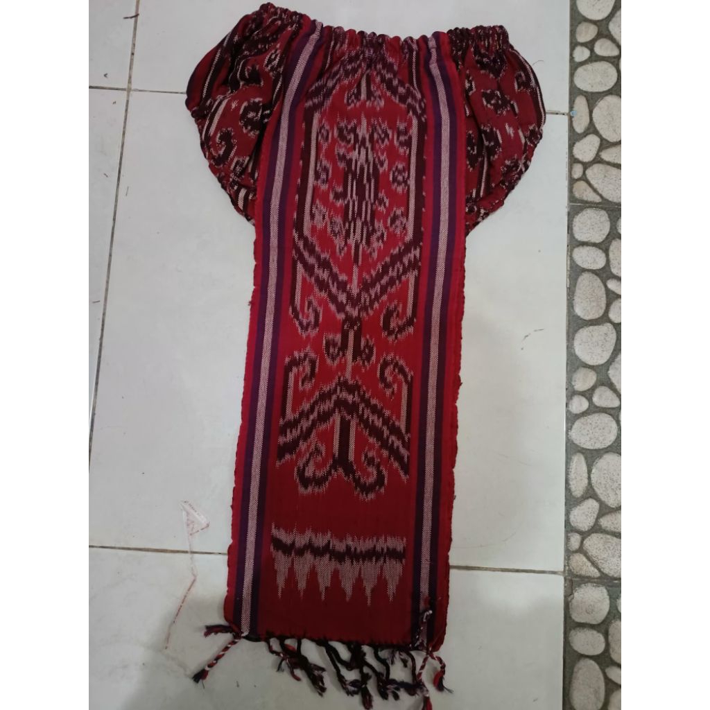 cawat pua kumbu cawat motif kalimantan lebar depan 20 x 65 cm
