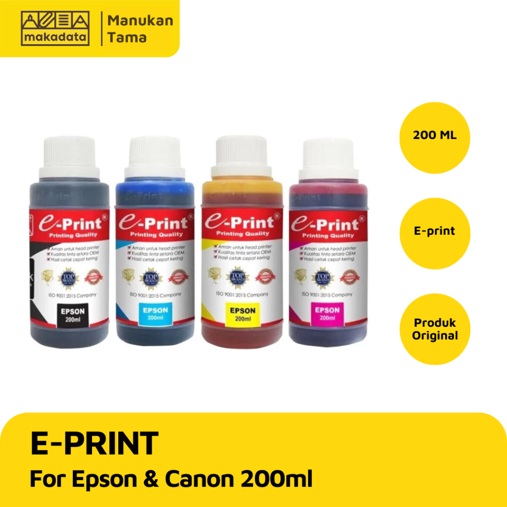 E-PRINT TINTA EPSON 200 ML / E-PRINT TINTA CANON 200 ML / TINTA PRINTER
