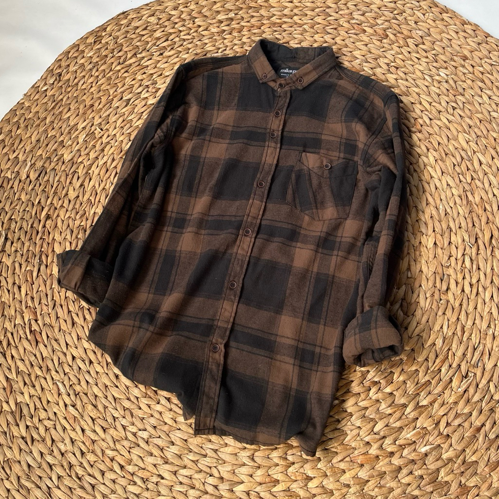 (BISA COD) Daily 057 Kemeja Flanel Terlaris Lengan Panjang Pria Wanita Hem Premium Quality Kameja Ke