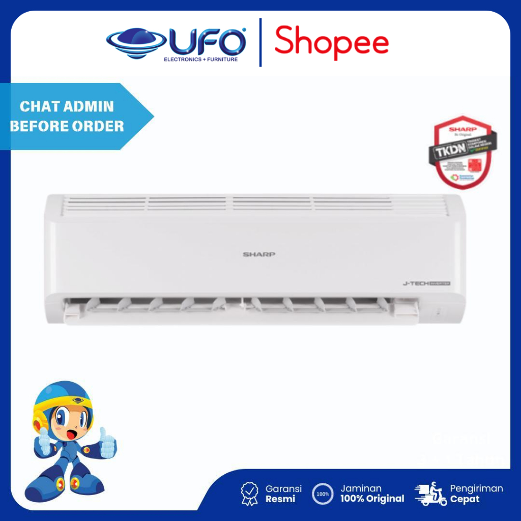 AC SHARP 1 PK INVERTER WITH J-TECH INVERTER AHX10BEY