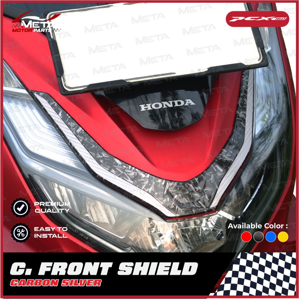 Front Shield Cover Motor PCX 160 2021-2024 Model Carbon Bahan ABS