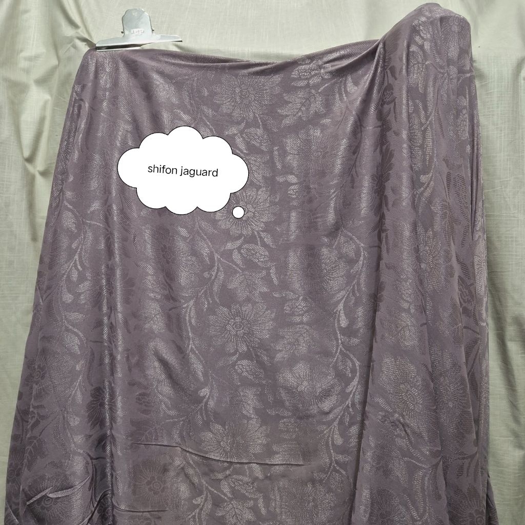 kain shifon jaguard meteran - harga/0,5m  - kain shifon jaguard motif bunga - kain shifon jaguard pr