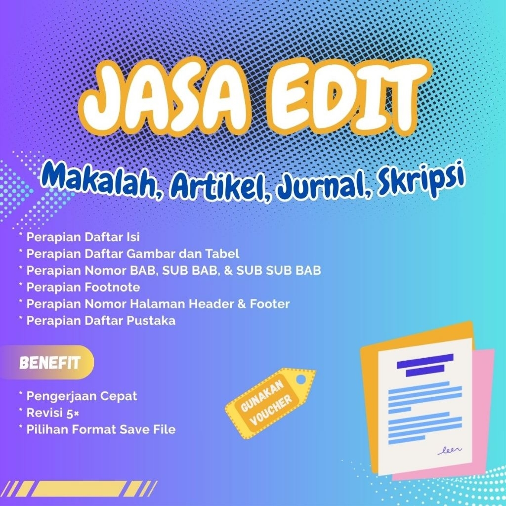 Edit Makalah, Artikel, Jurnal, Skripsi
