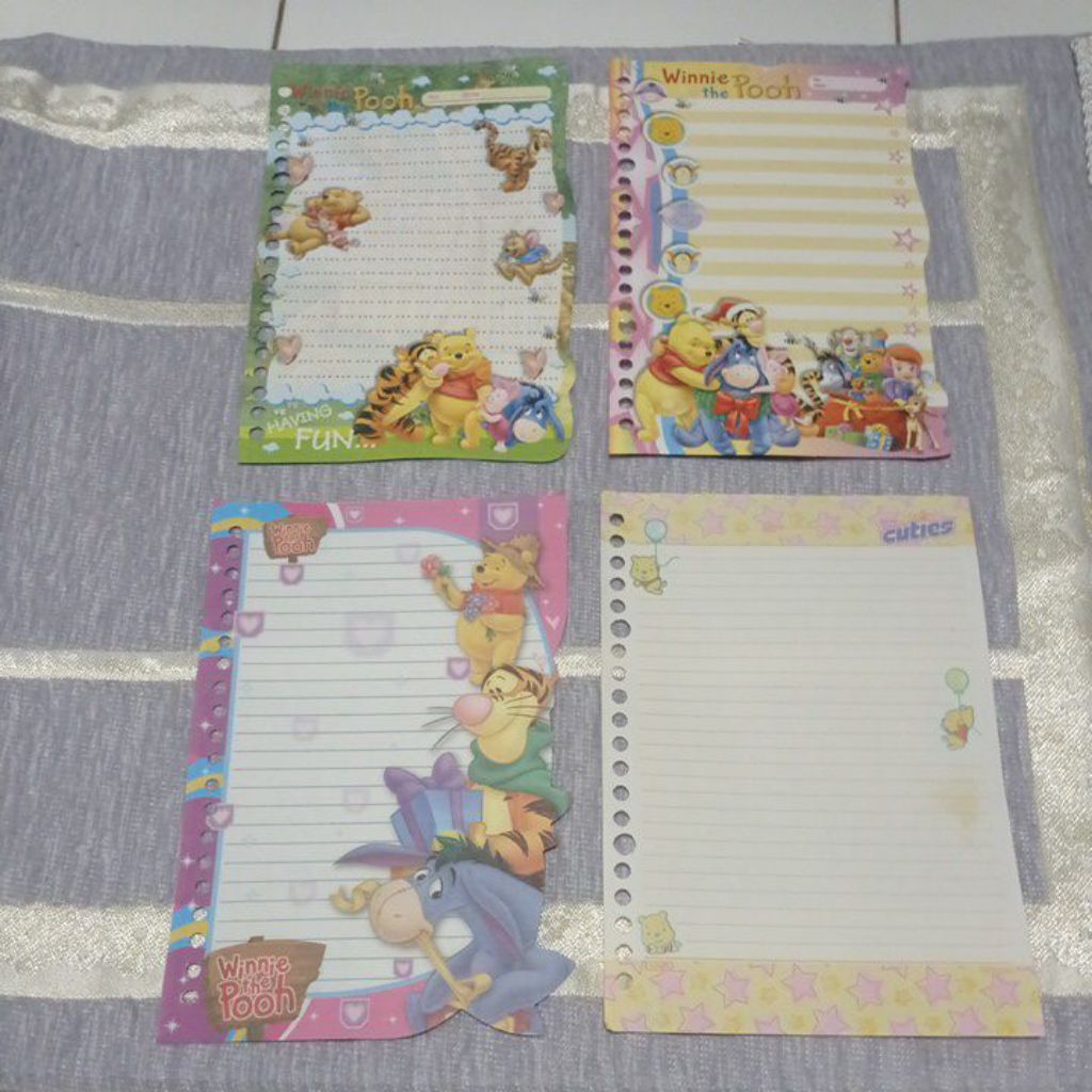 Isi Kertas Binder Non Harvest Edisi Winnie The Pooh Jadul Langka