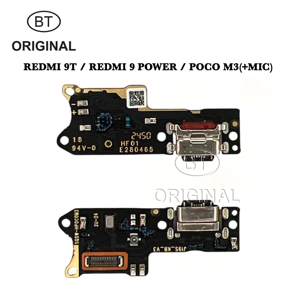 KONEKTOR CHARGER BOARD PCB FOR XIAOMI POCO M3 - REDMI 9T - REDMI 9 POWER +MIC - FAST CHARGING