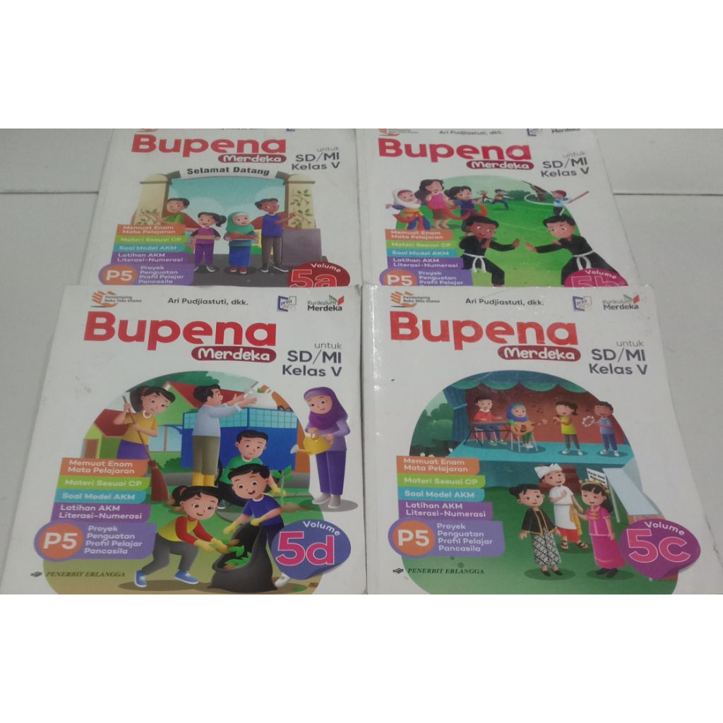 Bupena Merdeka vol 5a, 5b, 5c, 5d, SD/MI Kelas 5 Kurikulum Merdeka (Bekas)