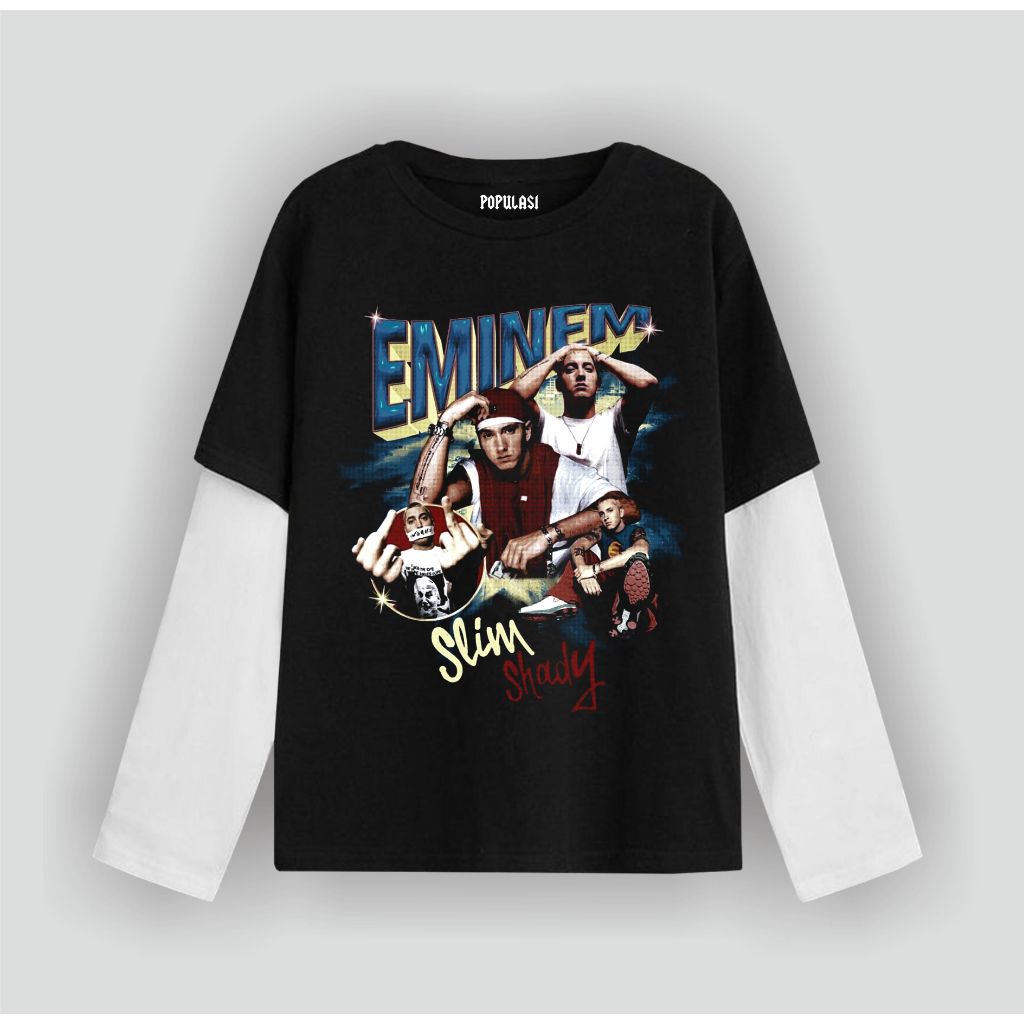 Cavenza T-shirt Double layer  long sleeve Eminem Streatwear Unisex