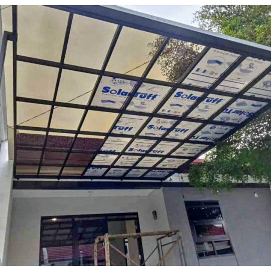 kanopi atap solarflat teraspran rangka hollow galvanis