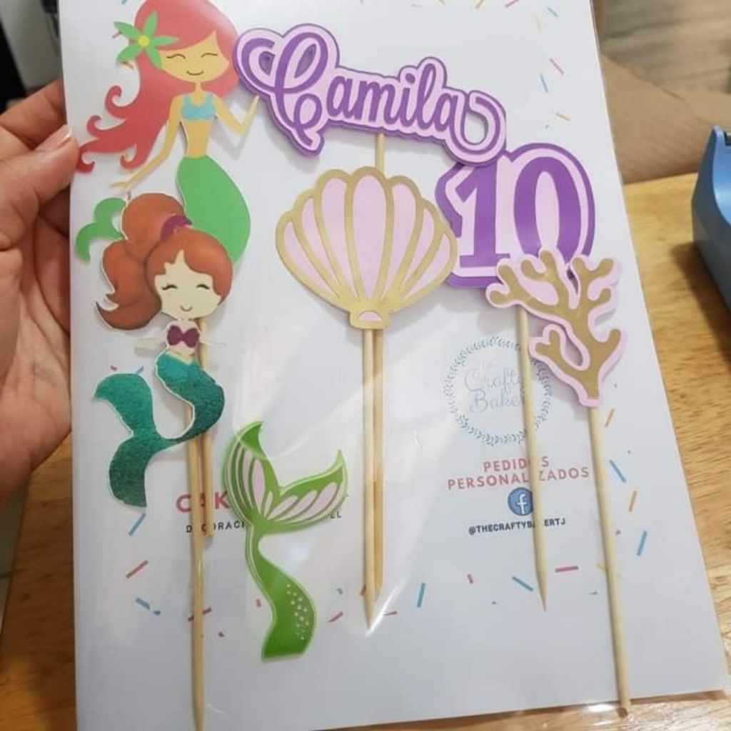 1 set cake toppers mermaid /cake toppers mermaid ultah /cake toppers mermaid custom