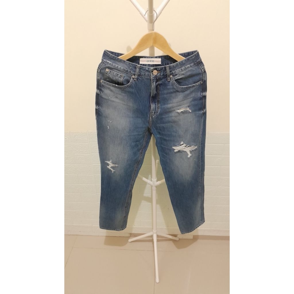 (PRELOVED) CELANA PANJANG JEANS WANITA RIPPED GUESS ORIGINAL