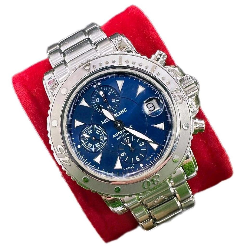 MONTBLANC MEISTERTUCK AUTOMATIC CHRONOGRAPH BLUE DIAL ORIGINAL