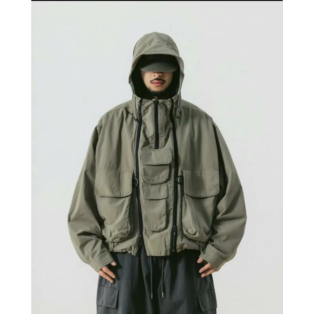 Gibraltar Fabrics 12GAUGE-023JK Made By Seulk Multipocket Tactical Nylon Jacket Boxy Fit Oversize Ra