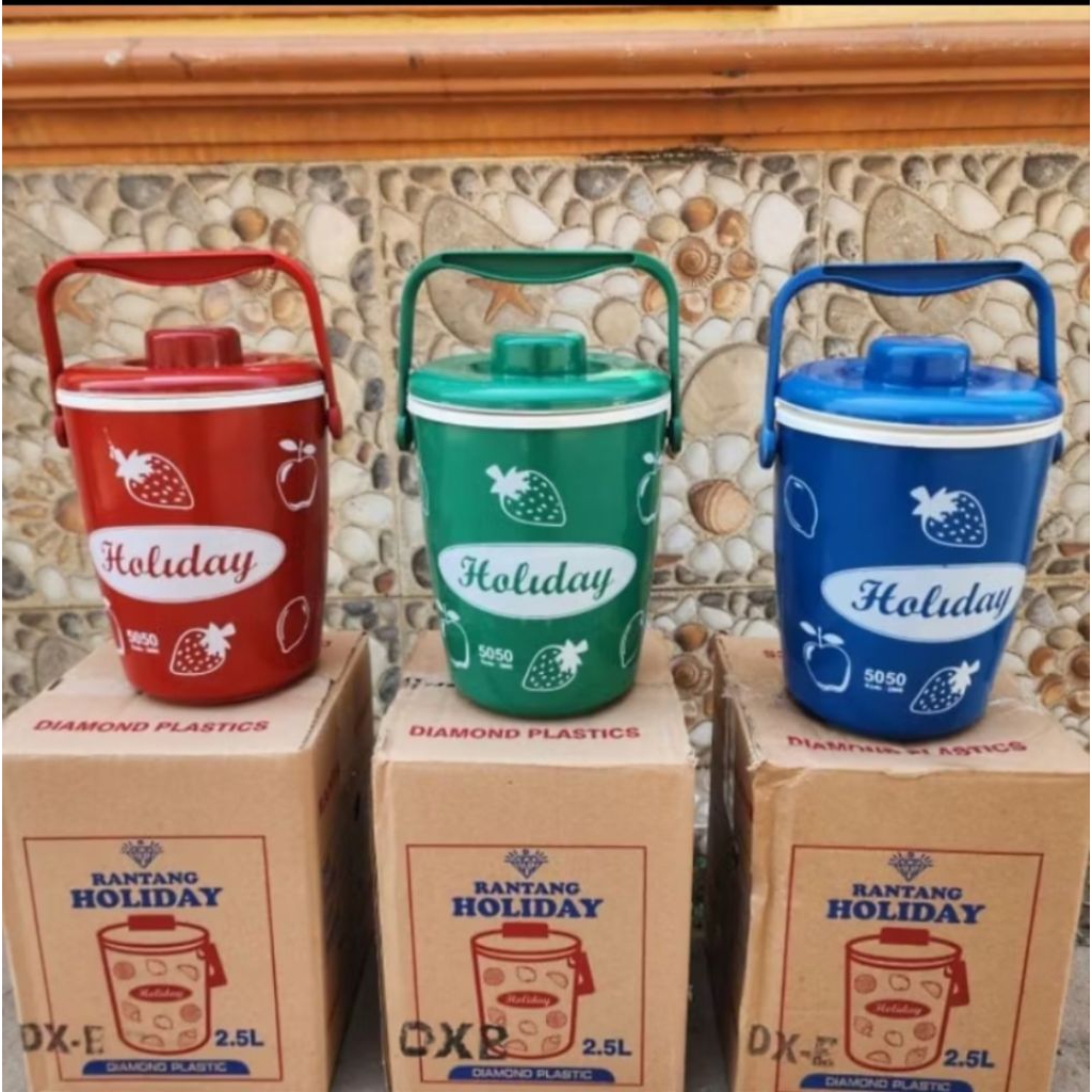 Rice Bucket Mini 2,5 Liter Air ( 1Liter Nasi ) Termos Nasi Makan / Rantang Holiday, SS