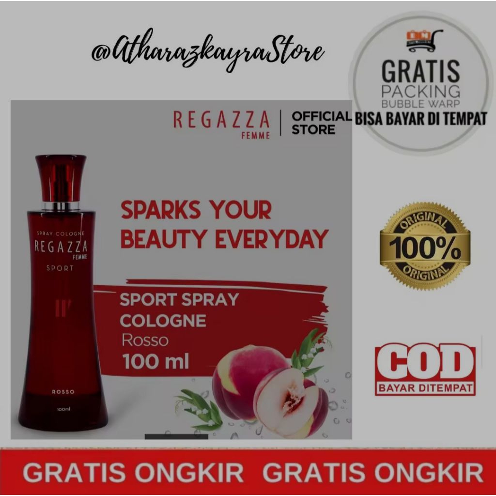 Regazza Femme Sport Spray Cologne Rosso 100 ml / Parfum Regazza Sport