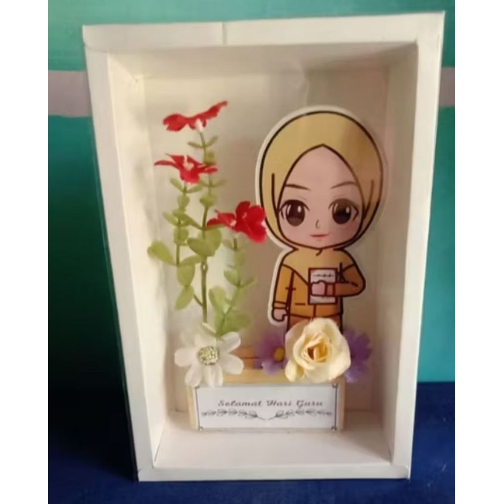 Hadiah unik  gift hari guru flower box hampers spesial hari guru