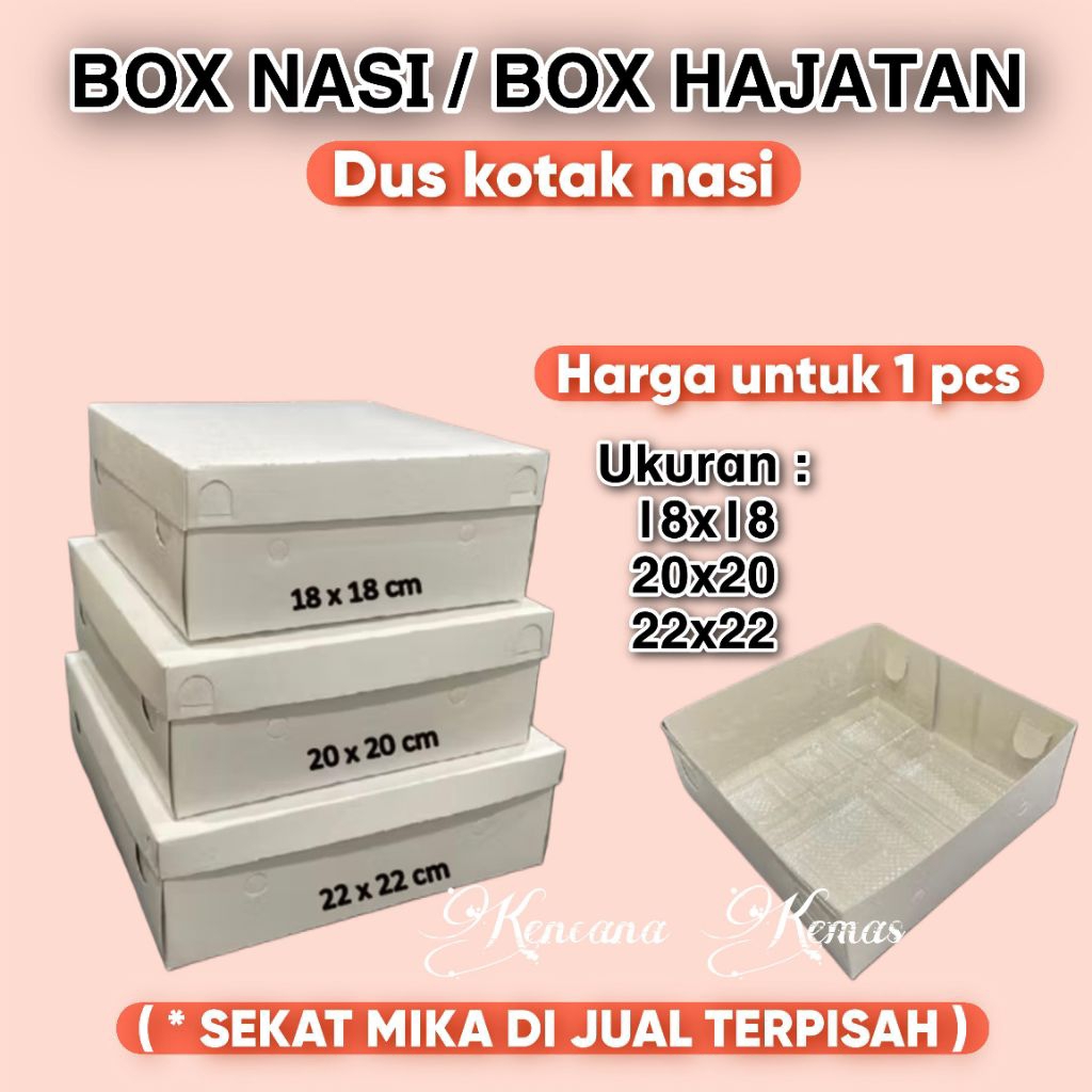 Dus Nasi / Box Nasi / Dus Kertas / Dus Nasi Sekat