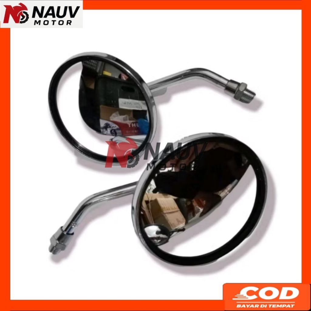 Spion Bulat Besi Full Chrome Vespa Matic Universal Spion Bulat Mini Vespa Fazio Scoopy Filano Stylo