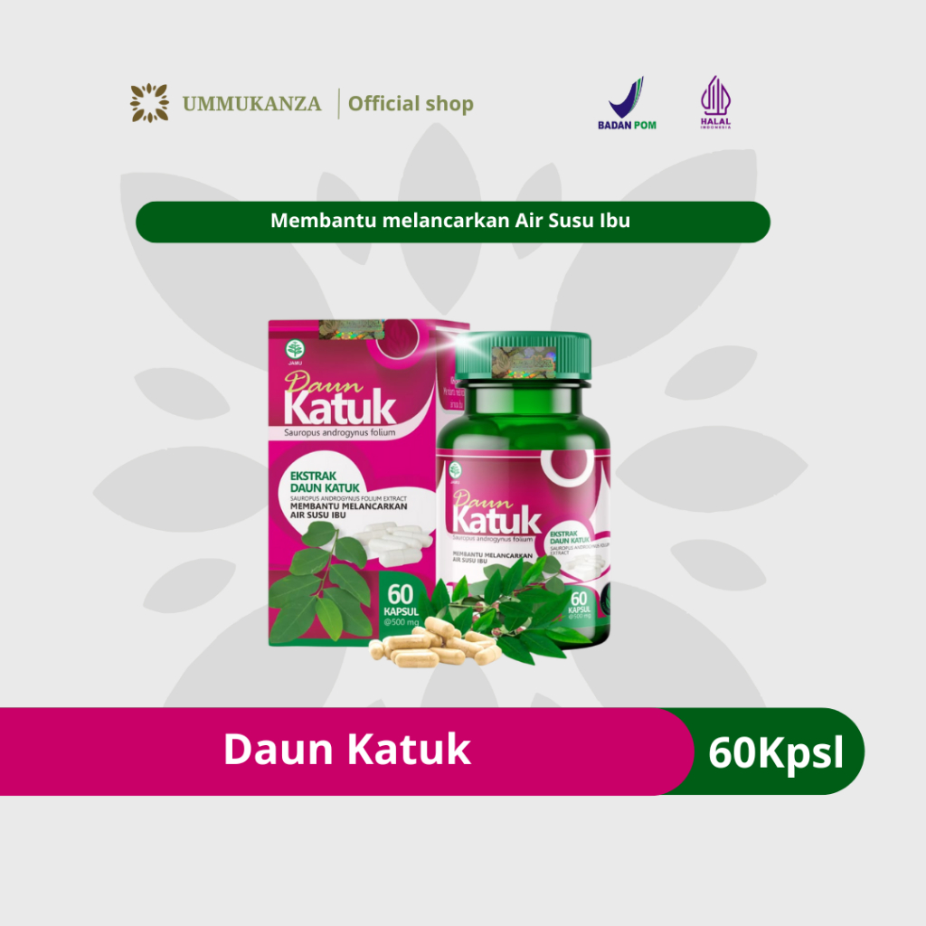Daun Katuk - Kapsul Daun Katuk Tazakka Asi Booster Isi 60 Kapsul