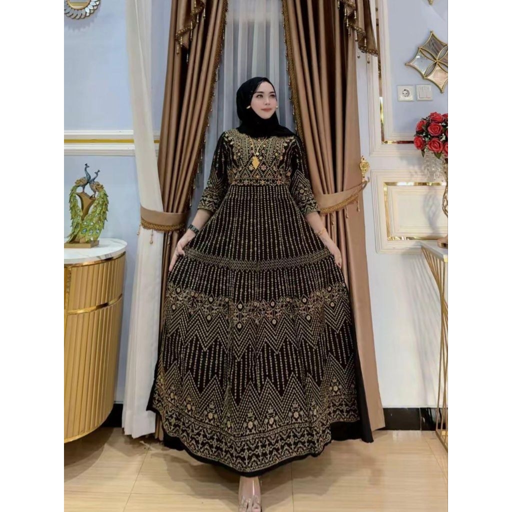 utami dress bordir/dress sultan bordir