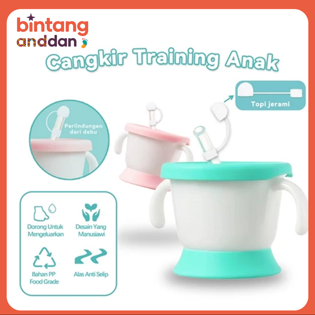 Training Cup Bayi Straw Training Mug Gelas Minum Bayi Silikon Sippy Cup Anti Tumpah BPA Free
