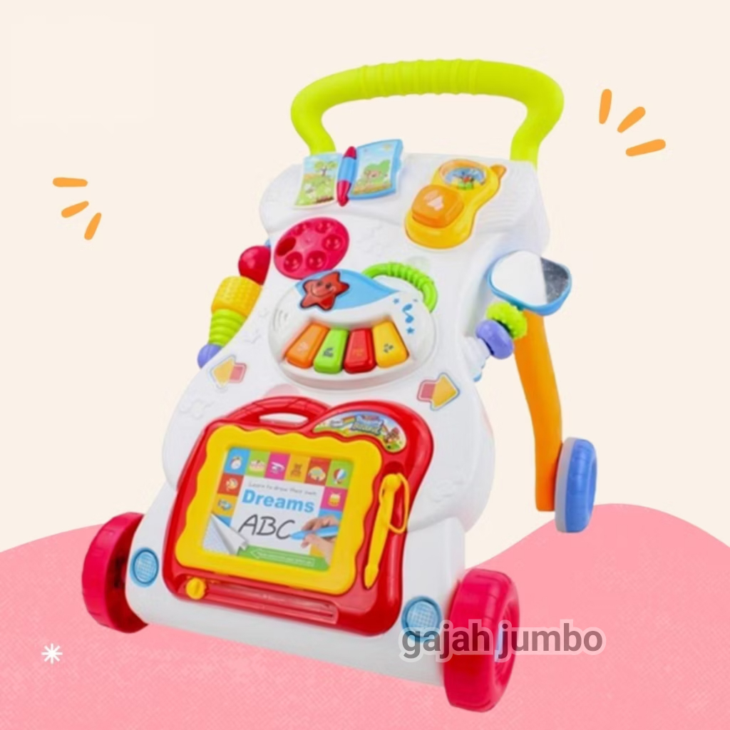 Mainan Dorongan Bayi Anak Baby Gym Walker Toy Box Kado Toddler Usia Berjalan 6 bulan 1 Tahun
