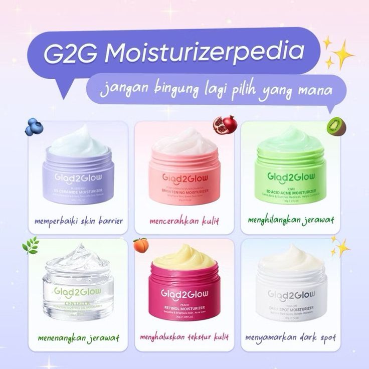 Moisturizer Glad2glow - Moisturizer G2g - Pelembab Wajah Glad2glow - Moist G2g