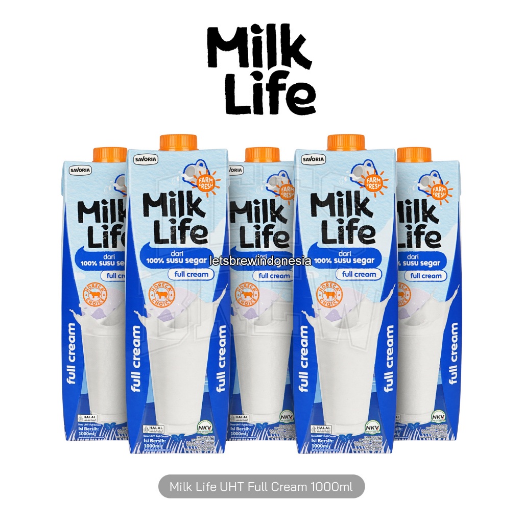 UHT Milk Life 1000 ML Plain | Susu Cair Milk Life 1 Liter