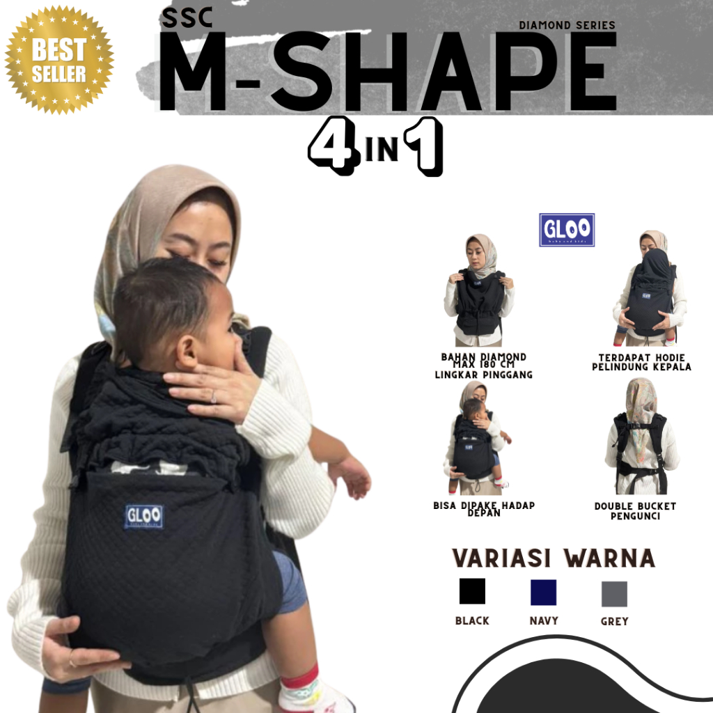Gloobaby  Gendongan Bayi New Born SSC M-Shape 4 IN 1