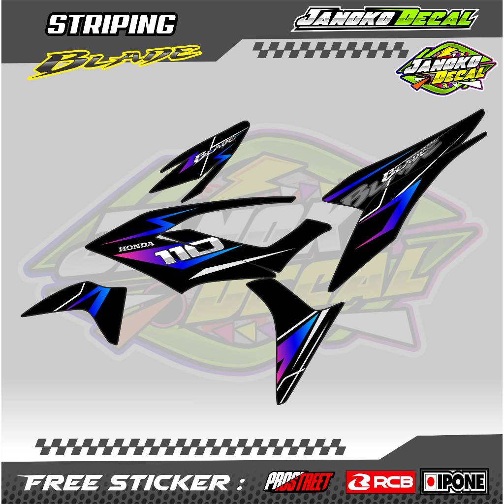 STRIPING VARIASI HONDA BLADE 110 / STICKER LIST VARIASI HONDA BLADE 110