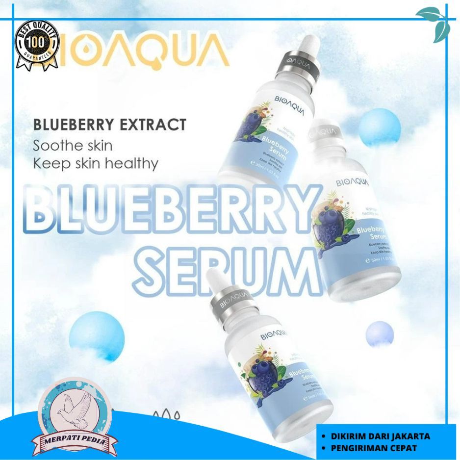 MERPATI BPOM Serum Wajah Bioaqua Blueberry Essence Serum Glowing Anti Jerawat & Anti Penuaan Dini