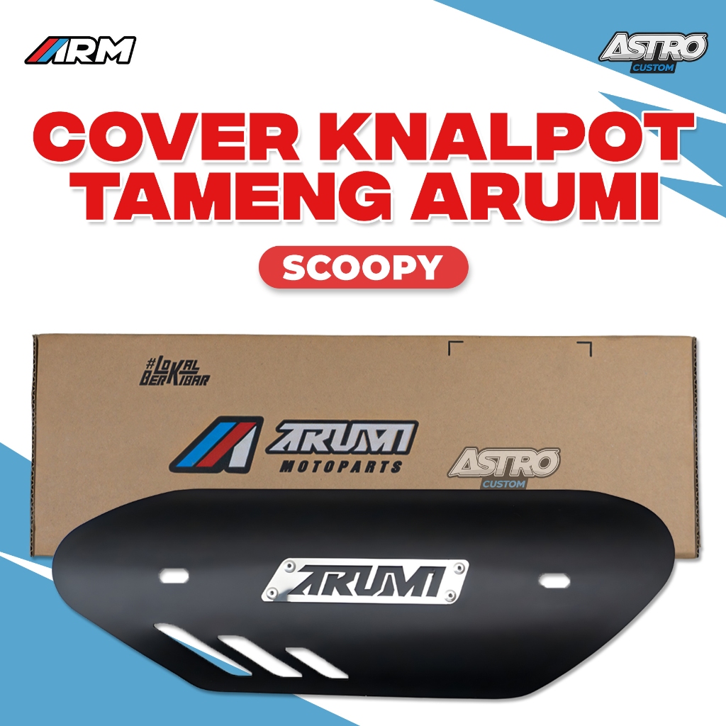 Cover Knalpot ARUMI Scoopy Fi Karbu Scoopy FI New Prestige Tameng Kenalpot ARM FULL CNC Stainless