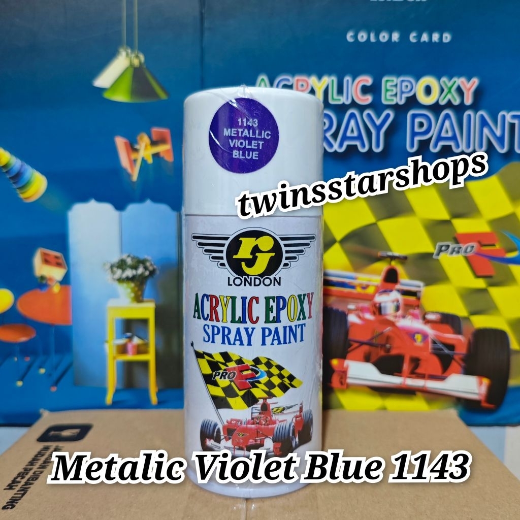 Pilok Pilox Pylox Cat Rj Metalic Violet Blue 1143 Ungu Metalik Glossy London Spray Paint 150cc