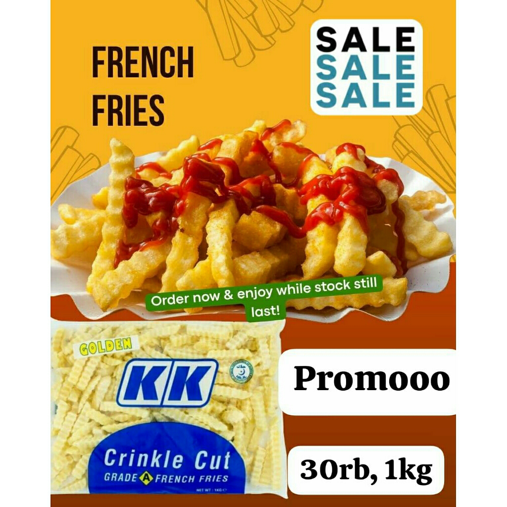 KK kentang goreng beku crinkle cut 1kg / kentang french fries crinkle