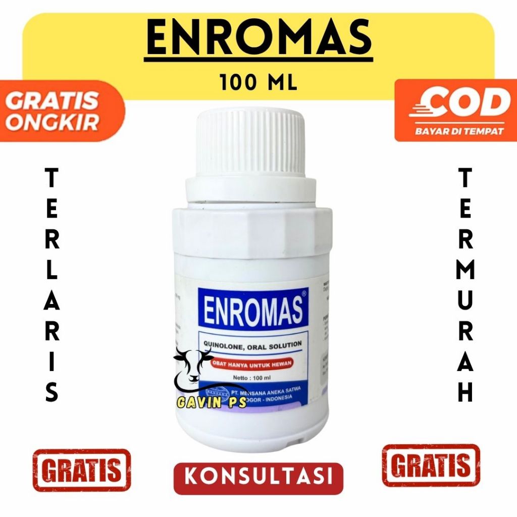 Enromas 100 ml Obat Ayam Diare CRD Snot Cholera Diare Pilek Mycoplasma MENSANA