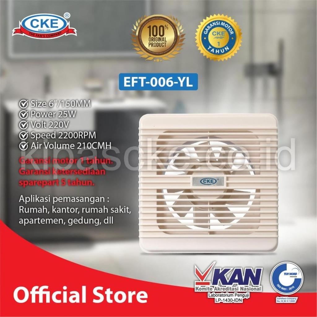 CKE Fan Official - Exhaust Fan Toilet CKE EFT-006 6 Inch Rumah Toilet Dapur Eksos